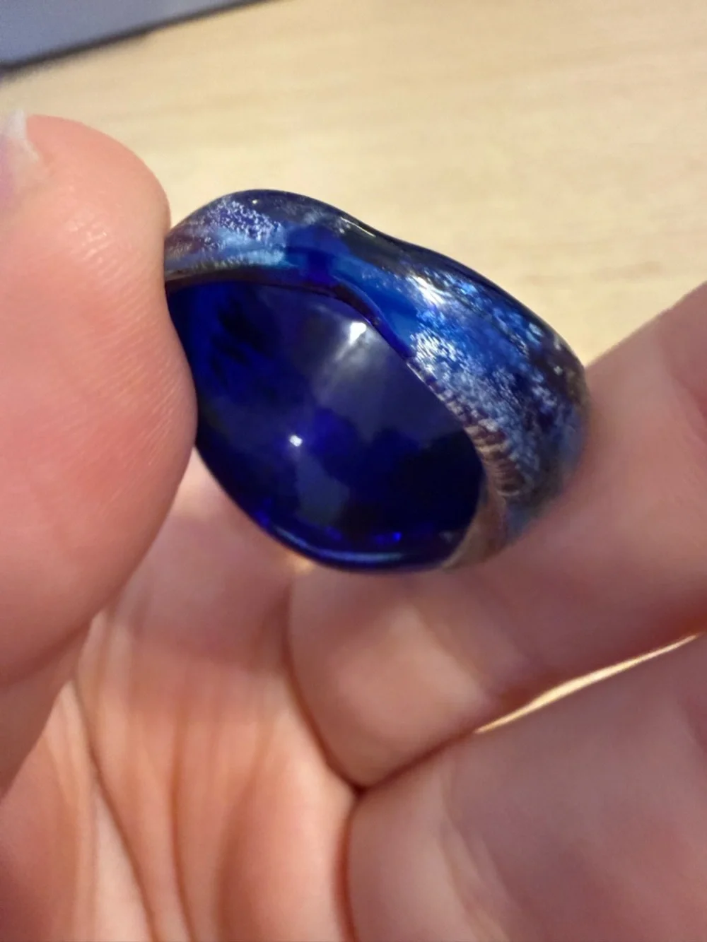 Multicolor Glass Statement Dome Ring‎